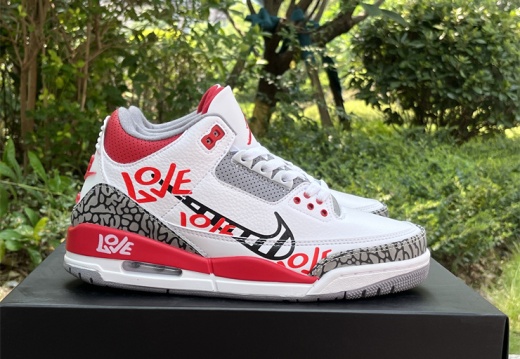 Air Jordan 3 OG Fire Red DIY Love DN3707-160  40-47.5 M96